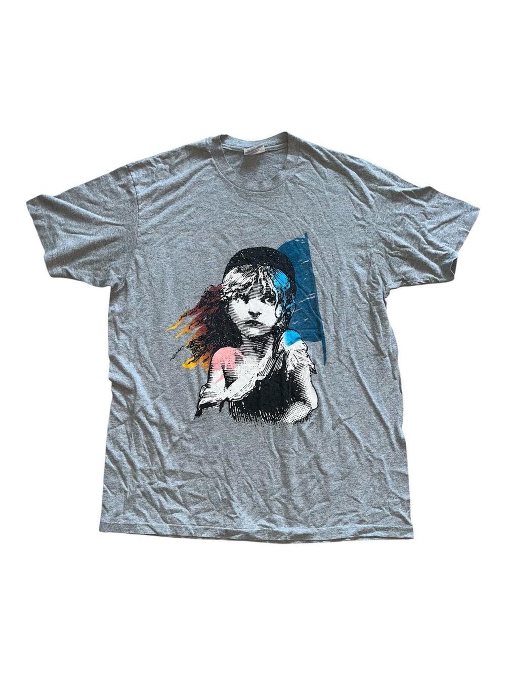 Vintage 80s Les Miserables Gray Single Stitch T Shirt Size XL Front & Back
